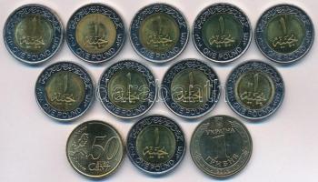Vegyes: Egyiptom 2008-2010. 1Ł (10xkl) multicolor + Ukrajna 2012. 1H "2012 Labdarúgó EB" +...