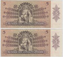 1939. 5P (2x) sorszámkövetők az egyik nyomdai papírránccal T:I