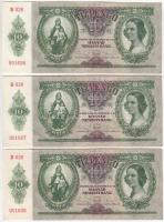 1936. 10P (3x) sorszámkövetők T:I-,II szép, ropogós papír