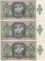 1936. 10P (3x) sorszámkövetők T:I-,II szép, ropogós papír