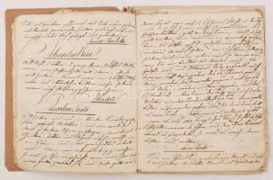1845-90 Kézzel írt szakácskönyv német nyelven füzetben és különálló lapokon, cca 54 oldal / 1845-189...