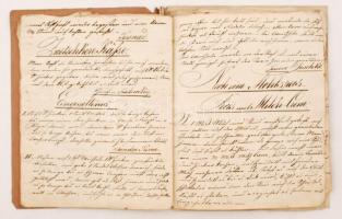 1845-90 Kézzel írt szakácskönyv német nyelven füzetben és különálló lapokon, cca 54 oldal / 1845-189...
