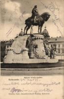 Kolozsvár, Cluj; Mátyás király szobor; kiadja Schuster Emil / statue (EK)