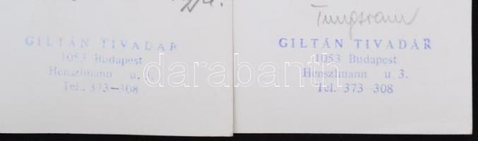 cca 1980 Giltán Tivadar: Nyugdíj intézet és Tükröződés, 2 db pecséttel jelzett, feliratozott budapes...