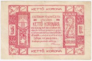 Esztergom 1919. június 10. 2K utalvány, Esztergom vármegyei munkás és katonatanács felülbélyegzéssel T:III
