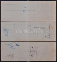 Budapest 1902-1905. 3db klf kitöltött váltó bélyegzésekkel T:III