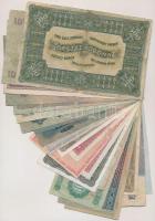26db vegyes korona, pengő bankjegy, közte 1918. 25K 3mm hullámos hátlappal, 1920. 500K "Orell F...