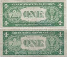 Amerikai Egyesült Államok 1935A 1$ kék pecséttel (2x) T:rest.,III-
USA 1935A 1 Dollar with blue sea...