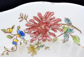 Óherendi mély tányér, kézzel festett, jelzett (korona szalaggal), apró máz lepattanásokkal, d:24 cm,...
