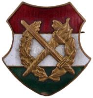 1949. "Magyar Szabadságharcos Szövetség" zománcozott fém jelvény, tagsági igazolvánnyal T:2 kis zománchiba