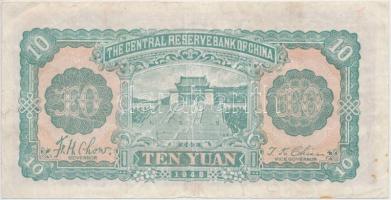 Kína / Japán megszállás 1943. 10Y T:III
China / Japanese occupation 1943. 10 Yuan C:F