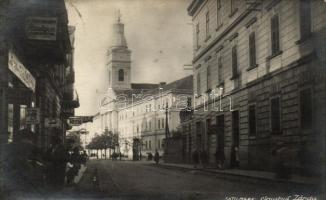 Szatmárnémeti, Satu Mare; Zárda, Fülöp cukrászda, Grosz boltja, Tóth boltja, Dr Frischmann Röntgen laboratóriuma / priory, confectionery, shop, X-ray laboratory (ragasztónyom / gluemark)