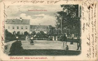 Máramaros, teniszpálya; kiadja Mayer és Berger / lawn tennis court (EK)