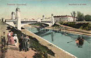 Temesvár, Gyárváros; Béga-részlet, új híd / bridge