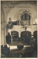 Torockó, Unitárius templom egy zsinat alkalmával / Unitarian church interior during a gathering, photo