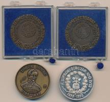Bognár György (1944-) 1995. "MÉE Gyöngyösi Csoport - Aradi Vértanúk / Török Ignác" Br emlékérem gyűjtői tokban (42,5mm) + "A Soproni Sörgyár 100 éves 1895-1995" fém emlékérem dísztokban (42,5mm) + DN "Magyar Természetbarát Szövetség / Nemzetközi Duna Túra" Br emlékérem plasztiktokban (42,5mm) (2x) T:2