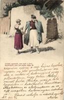 Elváltak egymástól, mint ágtól a levél...; Petőfi Dalai Serie 826. / Hungarian folklore, artist signed (EK)