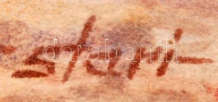 Sostarics Lajos (1896-1968): Körúti házak. Akvarell, papír, jelzett, 30×22 cm