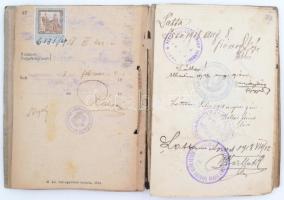 1918 Házalókönyv sok bejegyzéssel, pecséttel, kissé visletes állapotban, 17x12cm