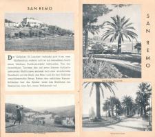1936 Riviera dei Fiori, San Remo, Ospedaletti, Bordighera turisztikai nyomtatvány német nyelven, mag...