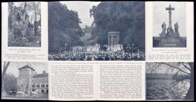 cca 1930-40 Tata-Tóváros német nyelvű turisztikai nyomtatvány árakkal, hajtogatott, 21x41cm