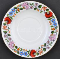 4 db Kalocsai teás csésze és alj, kézzel festett, jelzett, hibátlan