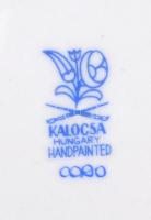 4 db Kalocsai teás csésze és alj, kézzel festett, jelzett, hibátlan