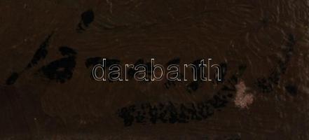 Jánossy jelzéssel: Lány mandolinnal. Olaj, karton, 34×24 cm