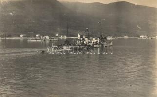SMS Csepel a Kotori-öbölben / Austrian-Hungarian naval ship in Kotor bay, photo