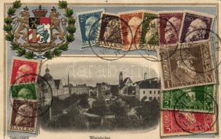 Bad Wörishofen, set of stamps, coat of arms, H.G.Z. & Co. No. 13970. Emb. litho (pinholes)