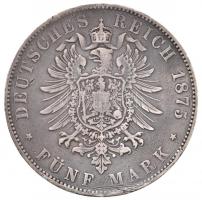 Német Államok / Baden 1875G 5M Ag "I. Frigyes" fordított "V" a "BADEN"...