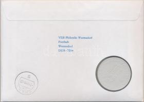 NDK 1982. 50Pf + NSZK 1990. 50pf "Út a német egységhez" kartonlapon bélyeggel + NDK 1989. ...