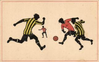 Football match, silhouette