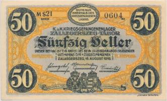 Zalaegerszeg / Hadifogolytábor 1916. augusztus 15. 50f arab sorozat- és sorszámmal, MS jelzéssel T:I...
