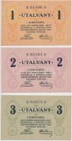 Budapest ~1920. 1K + 2K + 3K &quot;Pester Lloyd&quot; utalvány T:I,I- Hungary / Budapest ~1920. 1 Korona + 2 Korona + 3 Korona &quot;Pester Lloyd&quot; coupons C:UNC,AU Adamo BUC-212.1;212.2;212.3