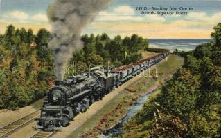 Hauling Iron Ore to Duluth-Superior Docks, locomotive