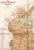 1885 Sopron megye térképe, tervezte: Gönczy Pál, rajzolta Kogutowicz Manó, Posner Károly térképészet...