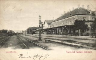 Párkánynána, Párkány-Nána, Stúrovó; vasútállomás, kiadja özv. Neumann Gézáné / railway station (fl)