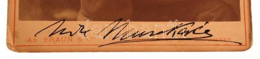 cca 1880 Kabinetfotó Munkacsy Mihalyról, a festőművész saját kezű aláírásával. A fotó Munkácsy páriz...