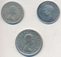 Dél-Afrika 1941. 3P Ag "VI. György" + 1955. 6P Ag + 1956. 3P Ag "II. Erzsébet" T...