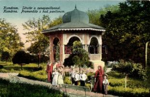 Komárom, Komárno; Sétatér a zenepavilonnal / promenade with music pavilion