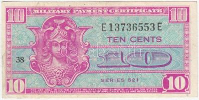 Amerikai Egyesült Államok / Katonai kiadás 1954-1958. 10c T:III USA / Military Payment Certificate 1954-1958. 10 Cents C:F