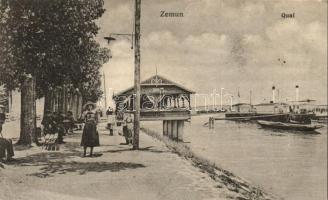 Zimony, Zemun; kikötő, hajó / port, ship (ázott / wet damage)