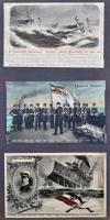 Kriegsmarine - szép, régi hadihajós képeslap album benne 30 db érdekes, német haditengerészettel kap...