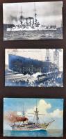 Kriegsmarine - szép, régi hadihajós képeslap album benne 30 db érdekes, német haditengerészettel kap...