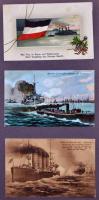 Kriegsmarine - szép, régi hadihajós képeslap album benne 30 db érdekes, német haditengerészettel kap...