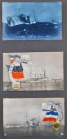 Kriegsmarine - szép, régi hadihajós képeslap album benne 30 db érdekes, német haditengerészettel kap...