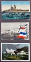 Kriegsmarine - szép, régi hadihajós képeslap album benne 30 db érdekes, német haditengerészettel kap...