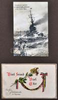 Kriegsmarine - szép, régi hadihajós képeslap album benne 30 db érdekes, német haditengerészettel kap...