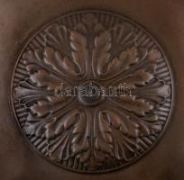 Antik asztali lámpa, nem működik, hiányzik néhány csavar, réz-vászon, apró horpadásokkal,  m:52 cm /...